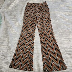 Induayry Chevron Patterned Flare Pants Size Small Hippie Vibes